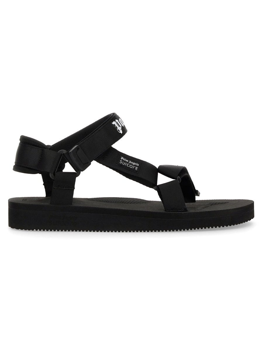 Palm Angels Rubber-Soled Sandal — Black, view 4