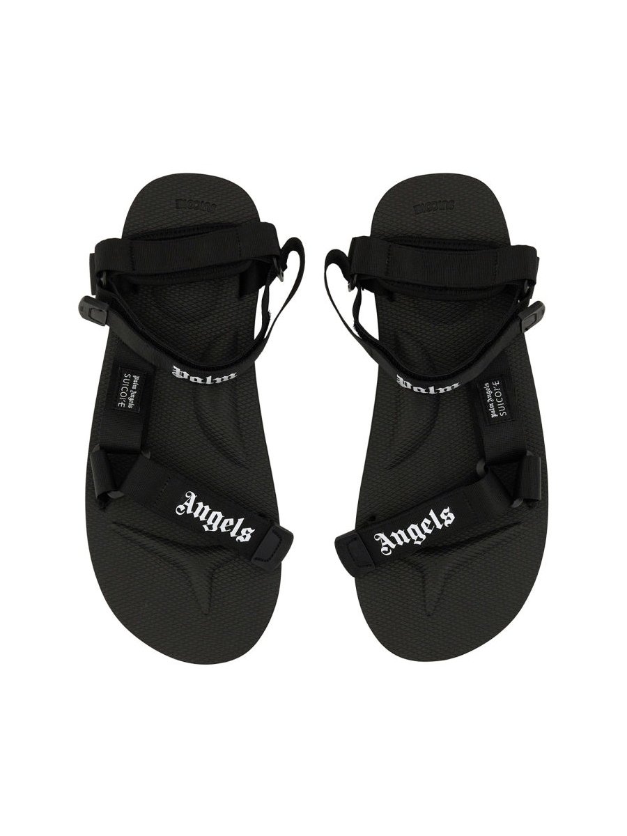 Palm Angels Rubber-Soled Sandal — Black, view 6
