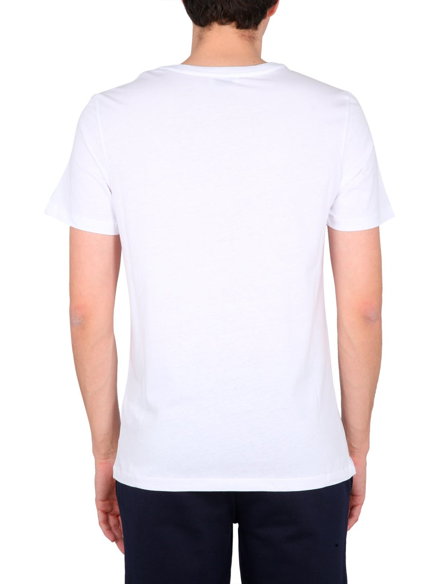 Ballantyne Crewneck Cotton with Logo Print T-Shirt — White, view 4