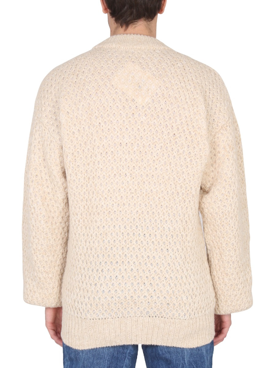SéFr Halter Neck Baby Alpaca Sweater — White, view 3