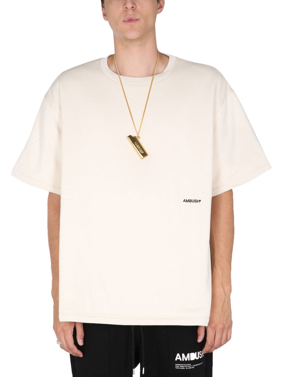 Ambush Padded Cotton with Embroidered Logo T-Shirt — Ivory by Ambush