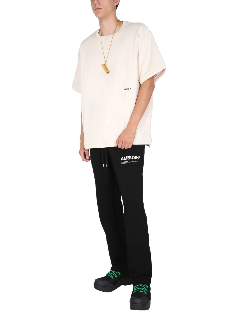 Ambush Padded Cotton with Embroidered Logo T-Shirt — Ivory, view 2