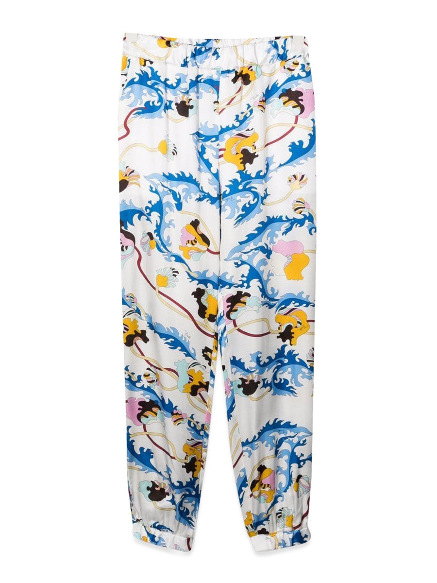 Emilio Pucci Viscose-Silk Blend Trousers — Multicolor by Emilio Pucci