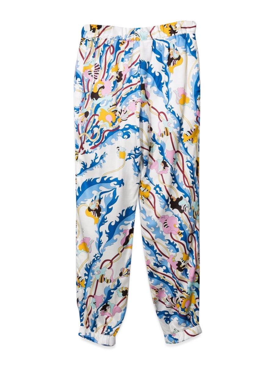 Emilio Pucci Viscose-Silk Blend Trousers — Multicolor, view 2