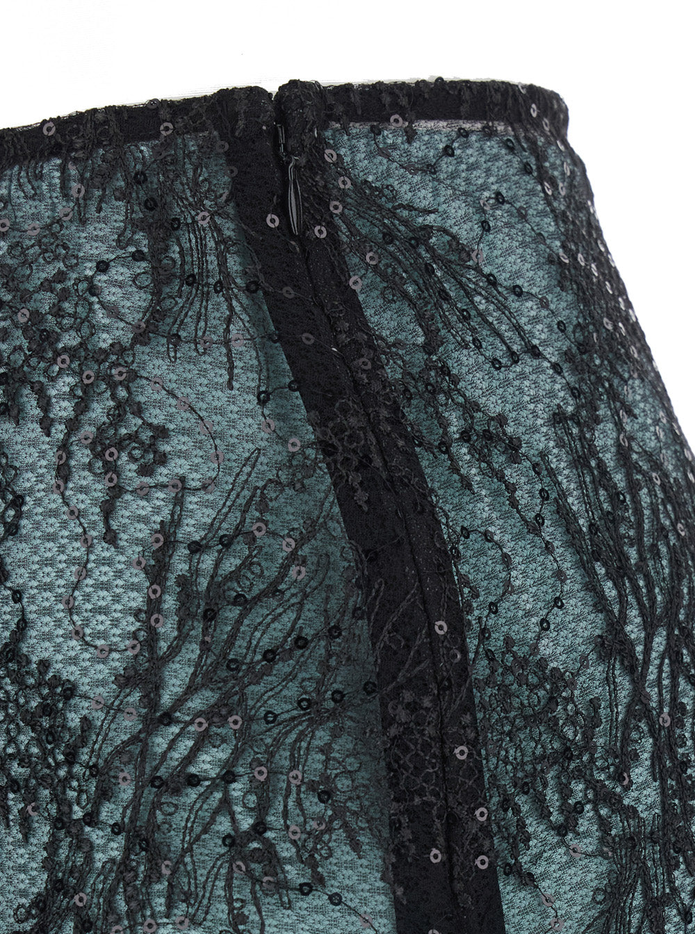 Semicouture Camilla Ramage Skirt — Black, view 3