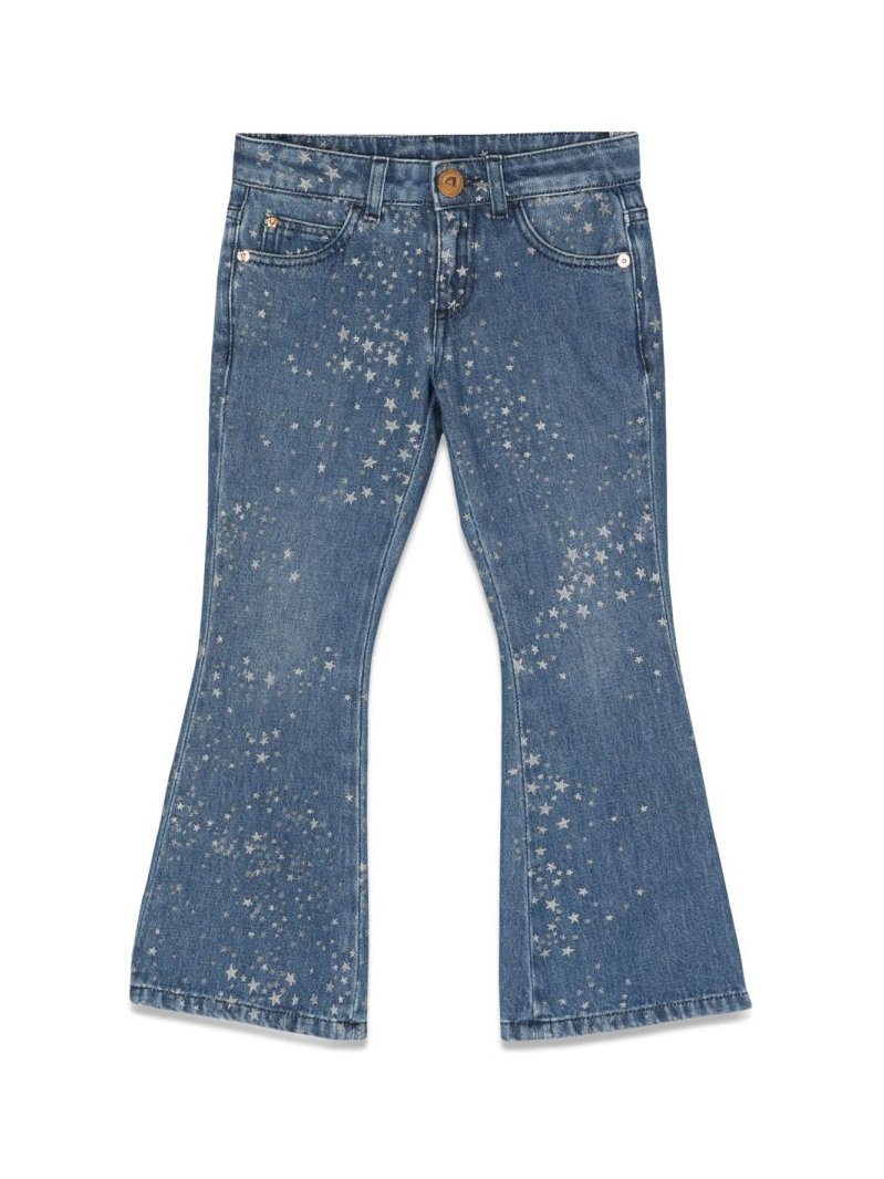 Versace Glitter-Print Denim Jeans — Blue by Versace