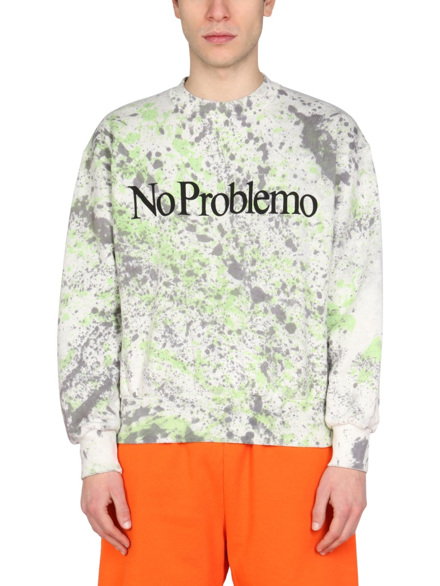 Aries Printed Cotton Sweatshirt — Multicolor, view 2