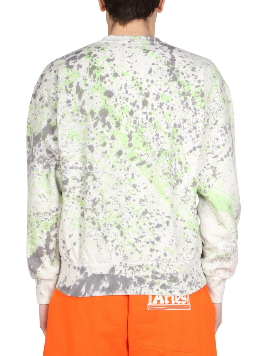 Aries Printed Cotton Sweatshirt — Multicolor, view 3