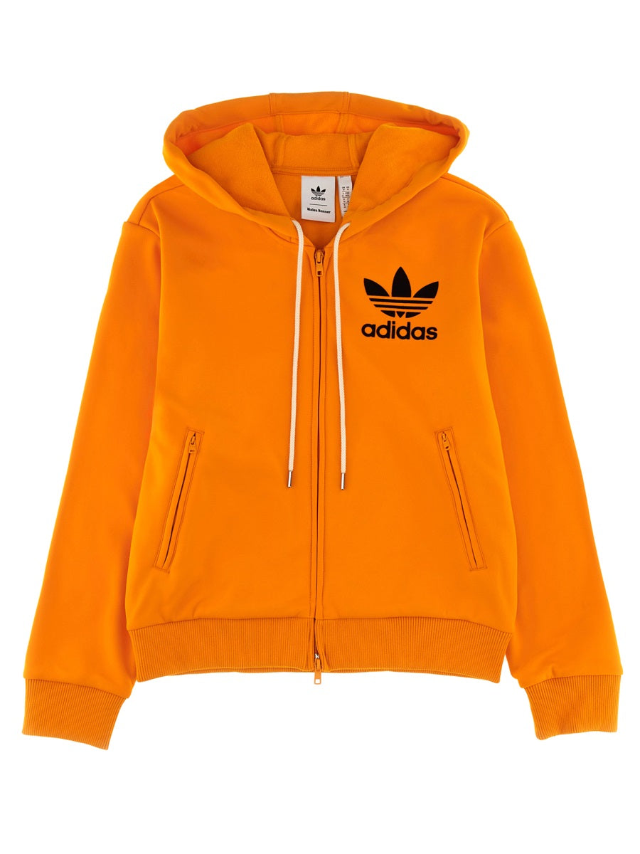 Adidas Recycled Polyester Hooded Sweatshirt — Orange by Adidas