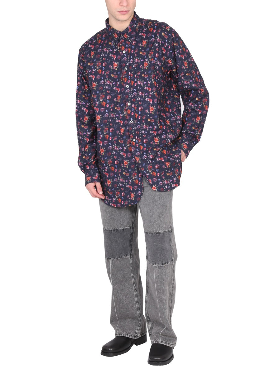 Engineered Garments Oversize Fit Cotton Shirt — Blue, view 3