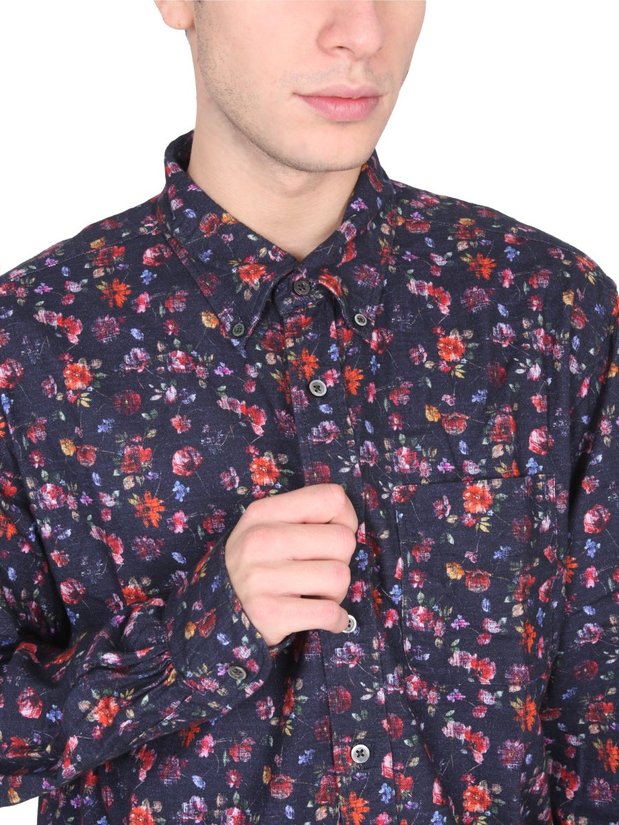 Engineered Garments Oversize Fit Cotton Shirt — Blue, view 4