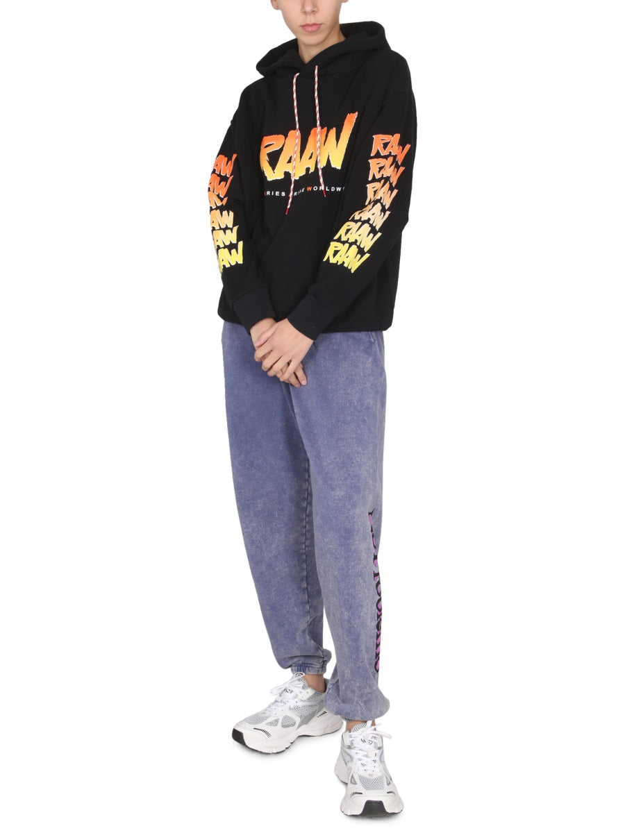 Aries Logo-Print Cotton Sweatshirt — Black, view 7
