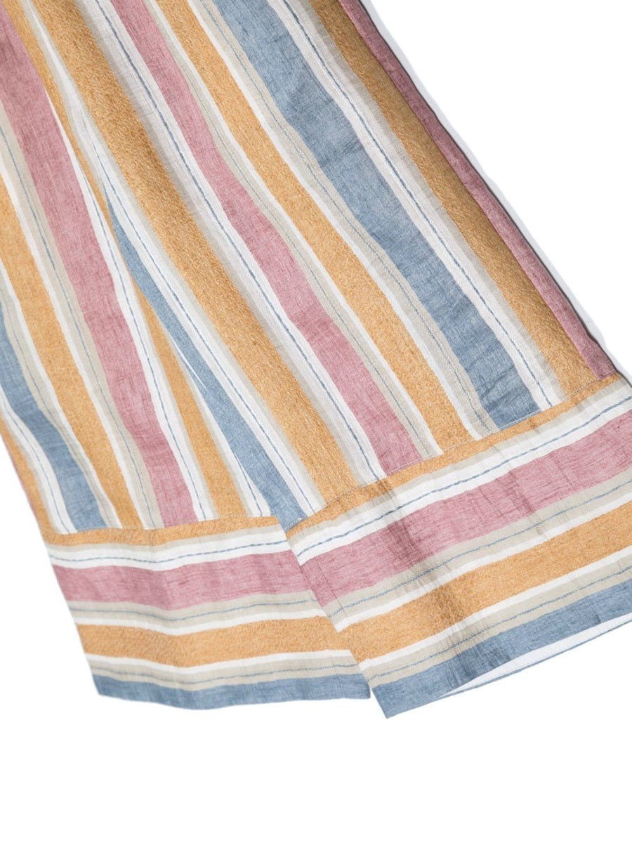 Il Gufo Striped Linen Capris — Multicolor, view 3