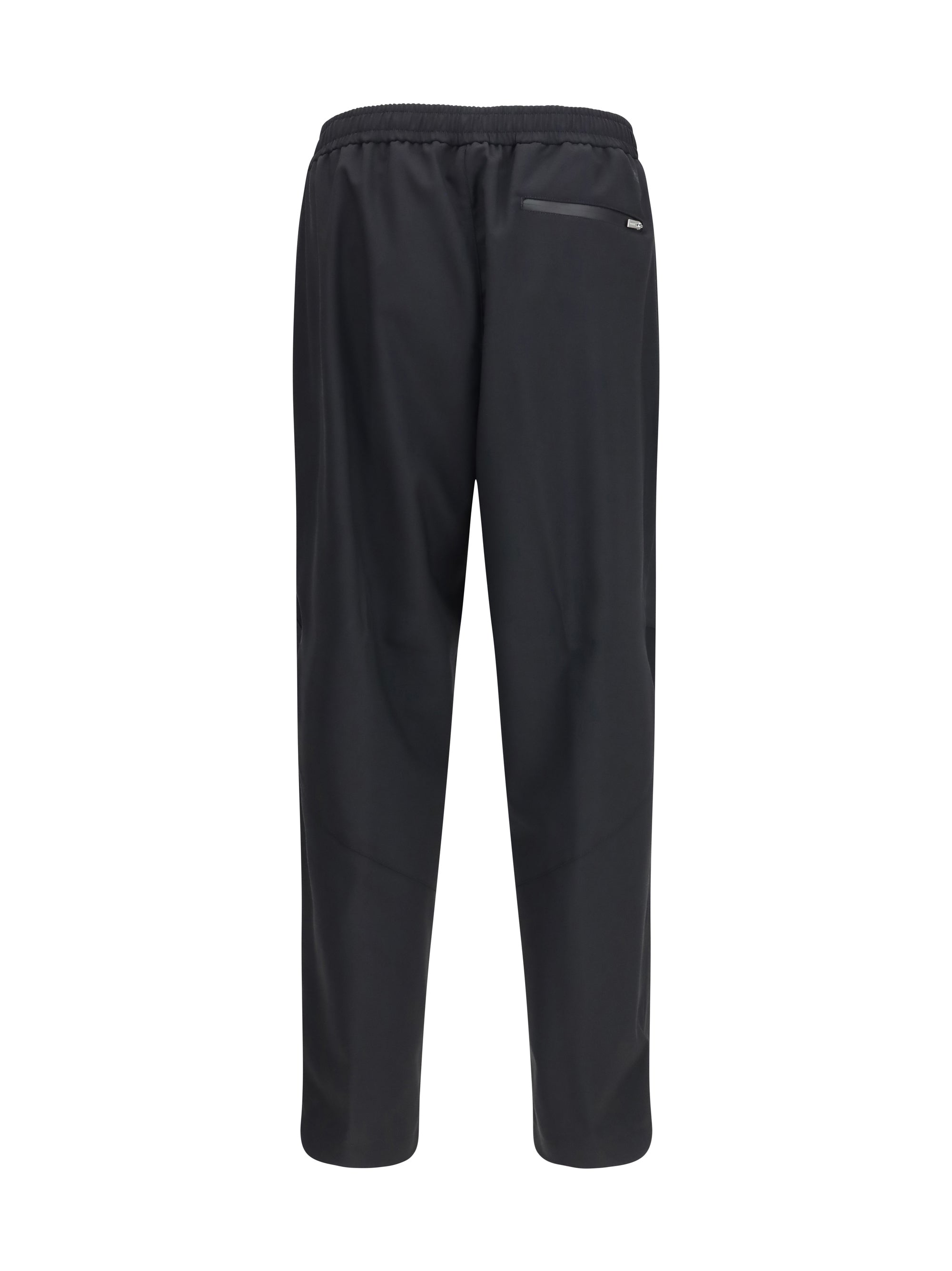 Laminar Elasticated Straight-Leg Polyester Trousers — Black, view 2