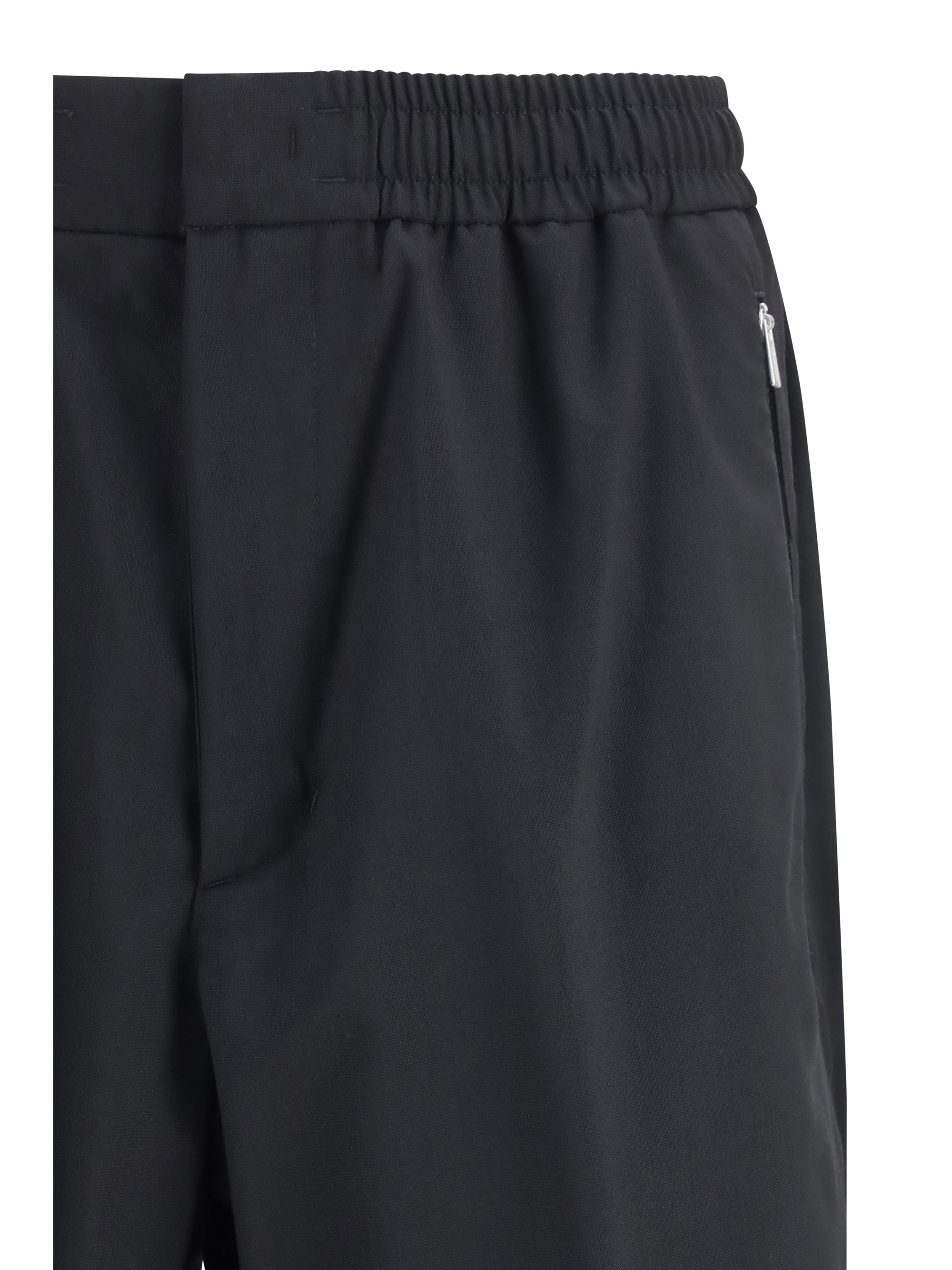 Laminar Elasticated Straight-Leg Polyester Trousers — Black, view 3