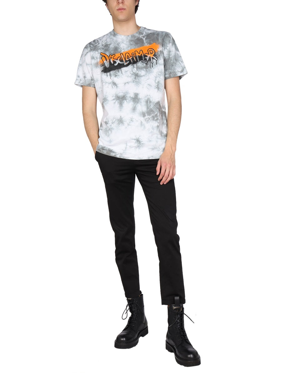 Disclaimer Logo-Print Cotton T-Shirt — Gray, view 3