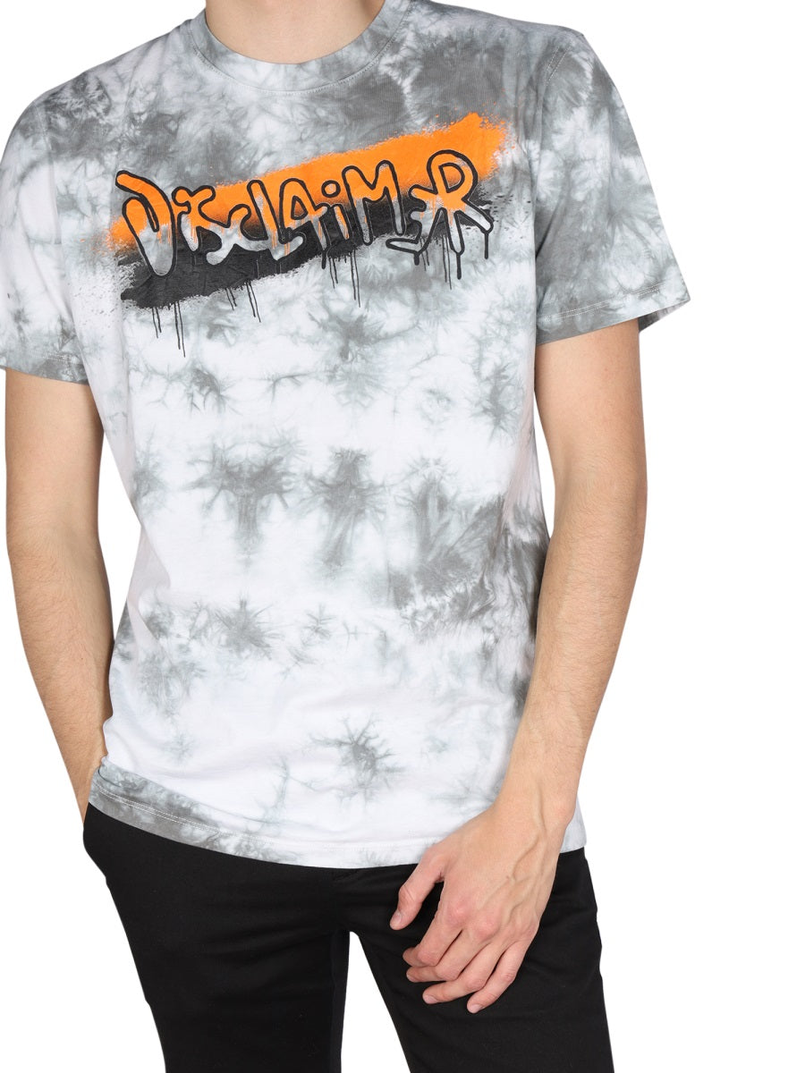 Disclaimer Logo-Print Cotton T-Shirt — Gray, view 4