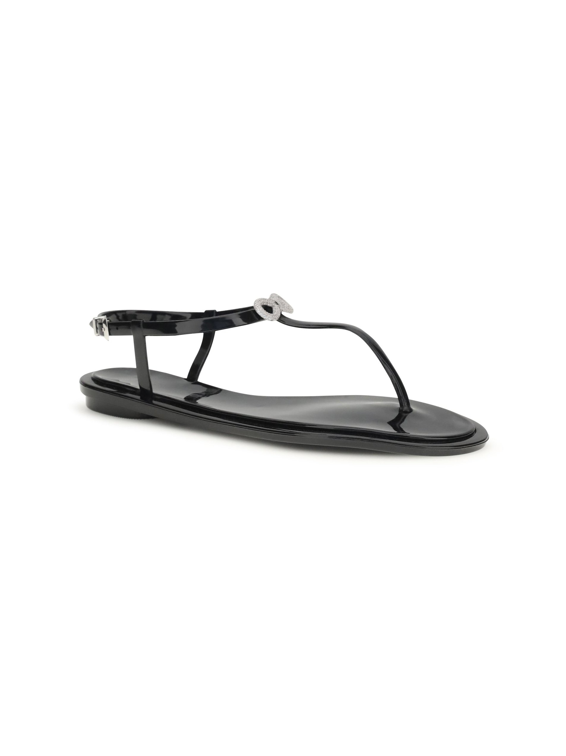 Mach & Mach Double Bow Sandal — Black, view 3