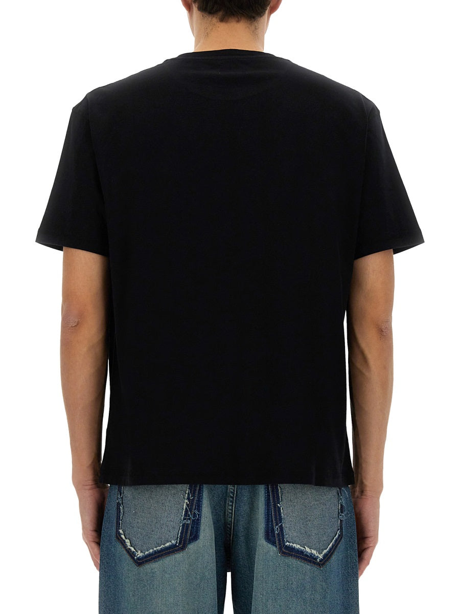 3.Paradis Crystal Logo Cotton T-Shirt — Black by 3.Paradis