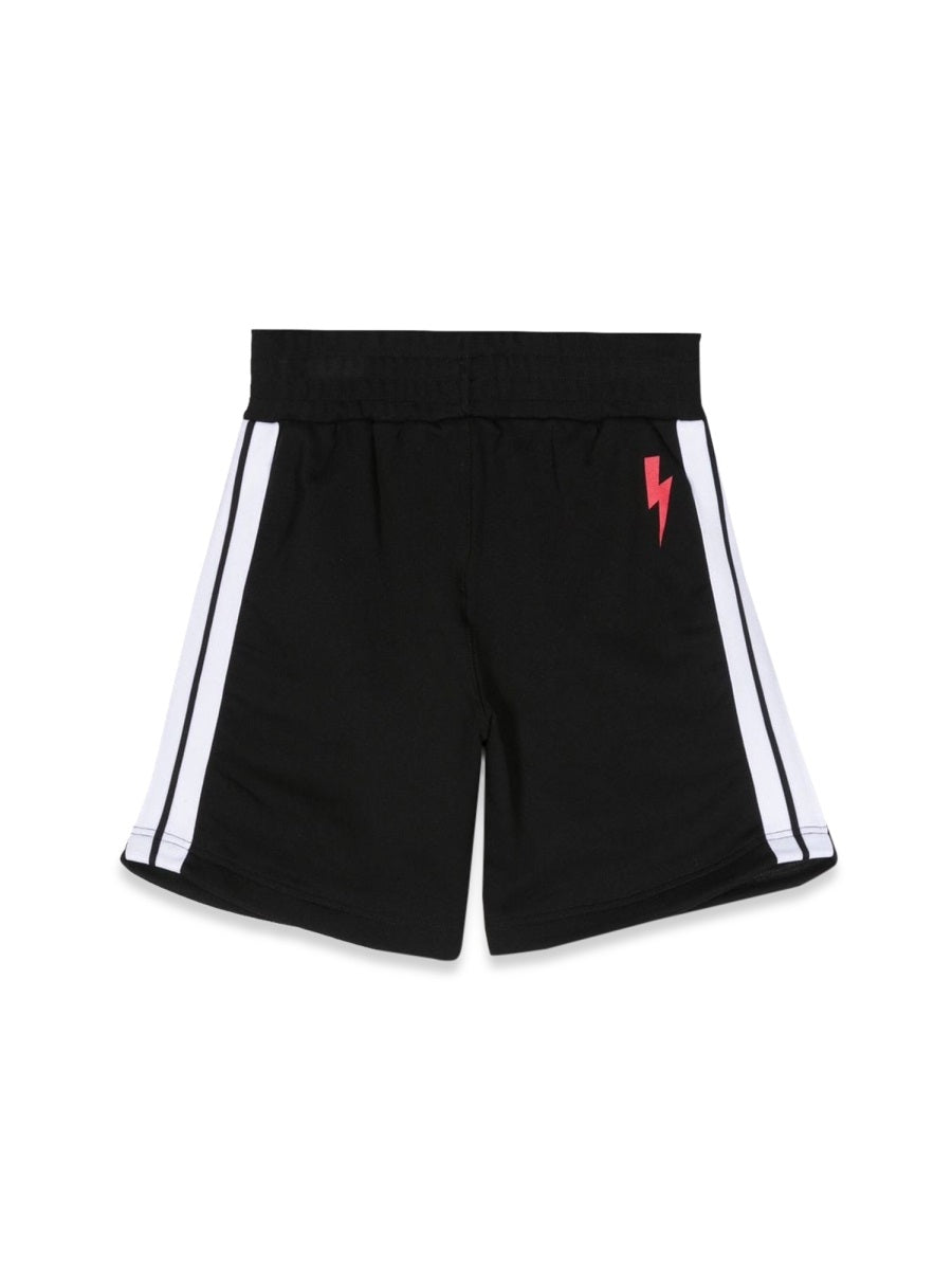 Neil Barrett 100% Cotton Bermuda Shorts — Black, view 3