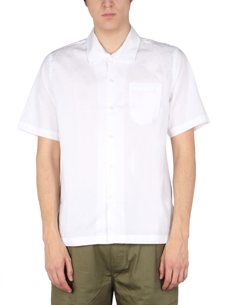 Universal Works Organic Cotton Relaxed Fit Shirt — White, view 2