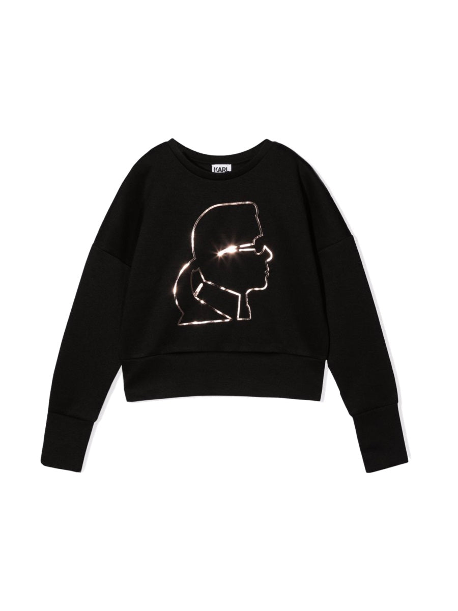 Karl Lagerfeld Polyester-Viscose Blend Sweatshirt — Black by Karl Lagerfeld
