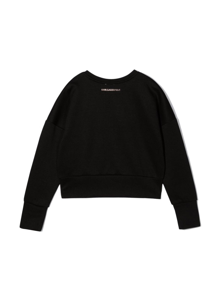 Karl Lagerfeld Polyester-Viscose Blend Sweatshirt — Black, view 2