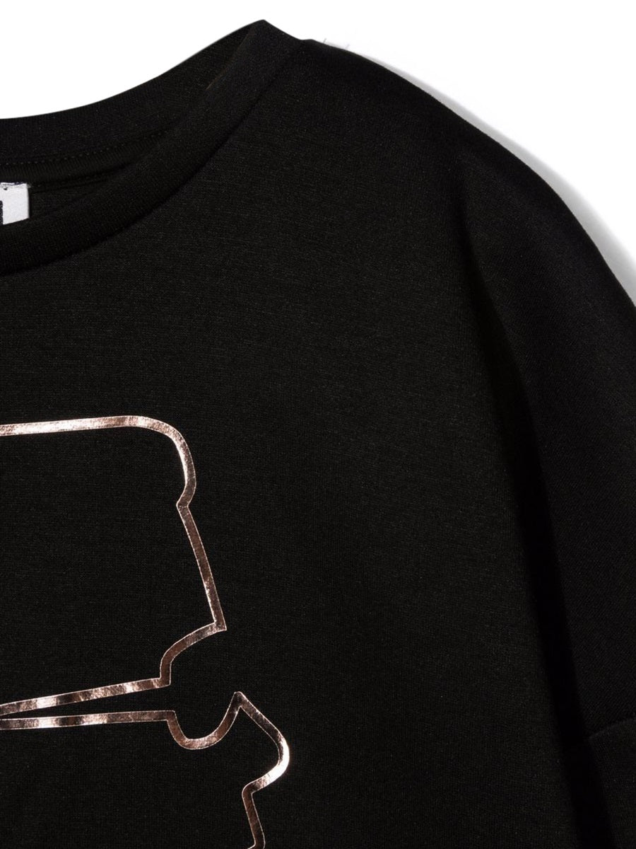 Karl Lagerfeld Polyester-Viscose Blend Sweatshirt — Black, view 3