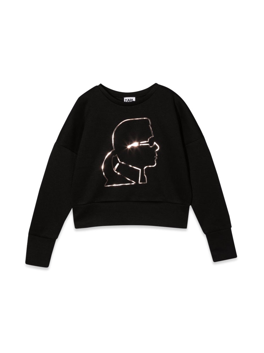 Karl Lagerfeld Polyester-Viscose Blend Sweatshirt — Black, view 4