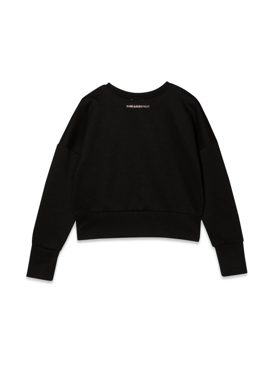 Karl Lagerfeld Polyester-Viscose Blend Sweatshirt — Black, view 5