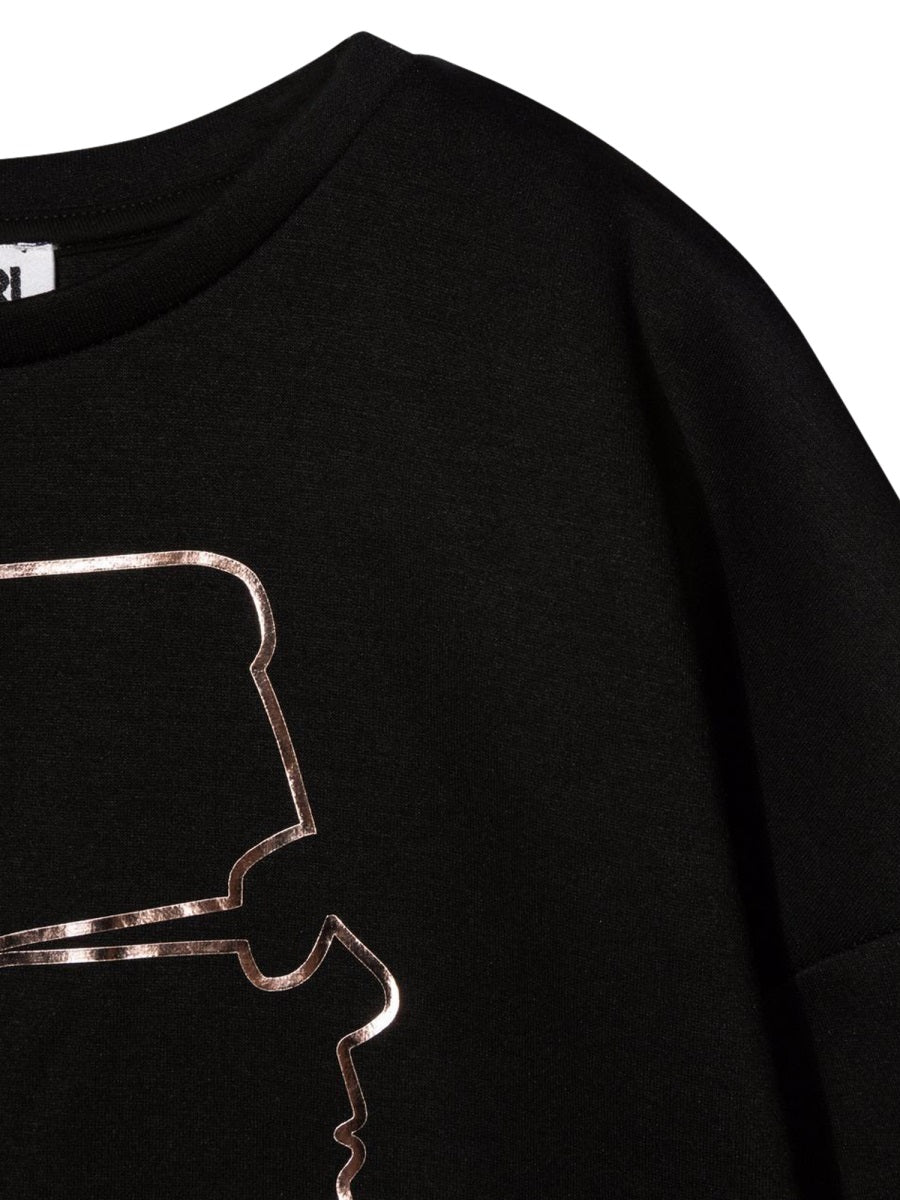 Karl Lagerfeld Polyester-Viscose Blend Sweatshirt — Black, view 6