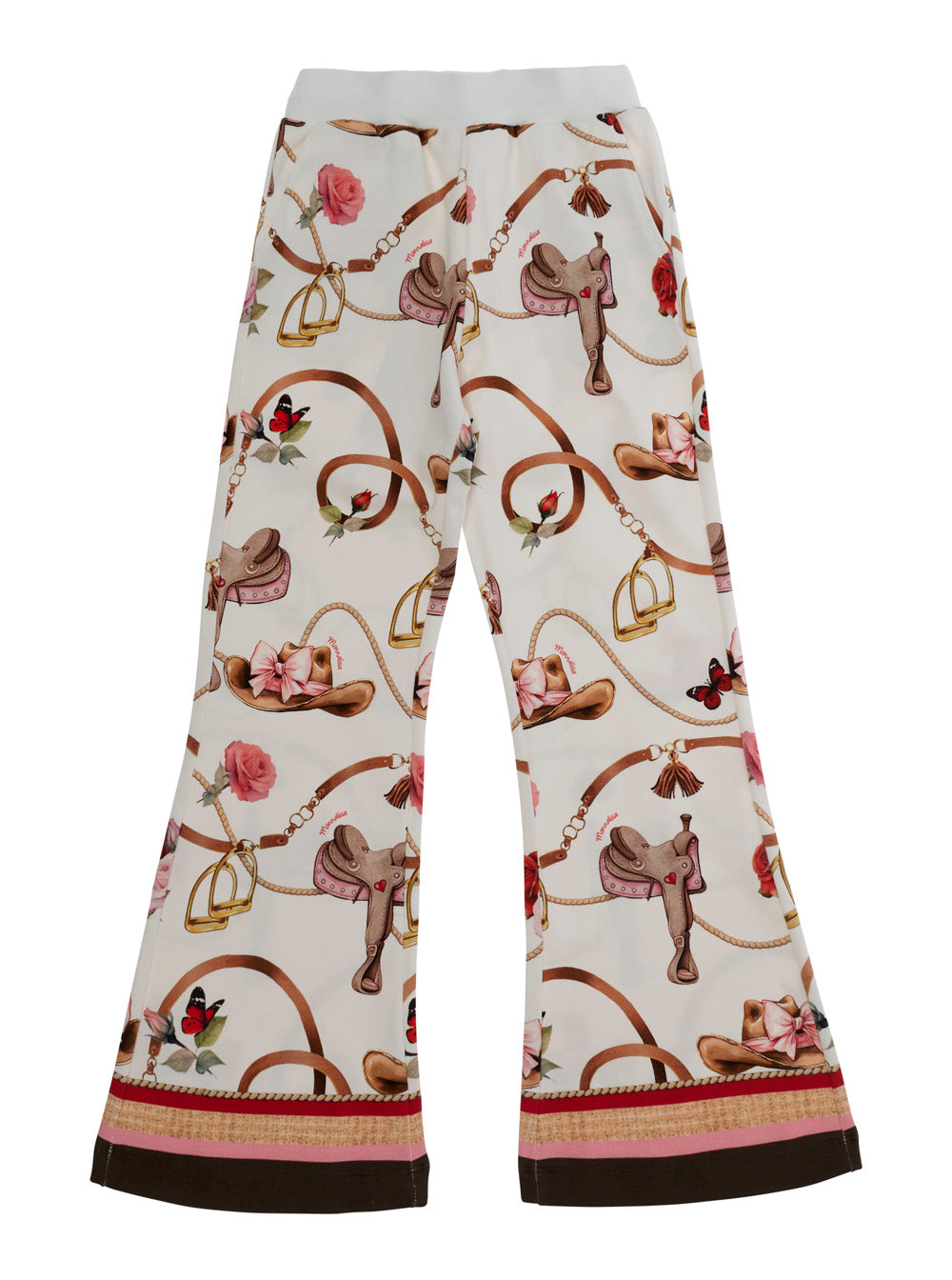 Monnalisa Floral Print Fleece Trousers — Multicolor by Monnalisa