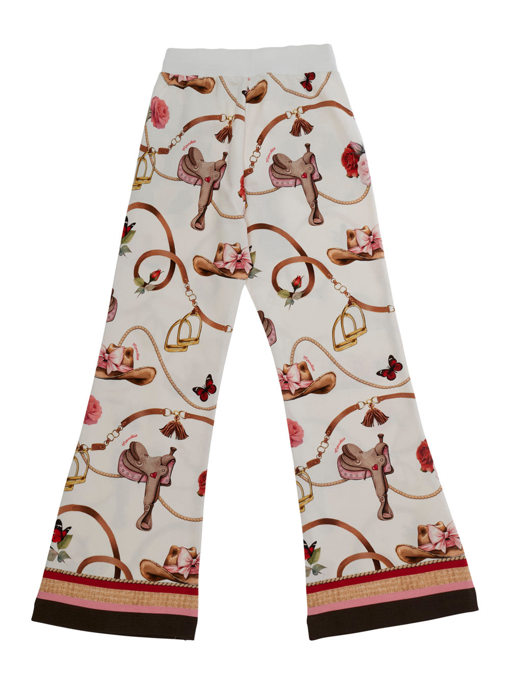 Monnalisa Floral Print Fleece Trousers — Multicolor, view 2