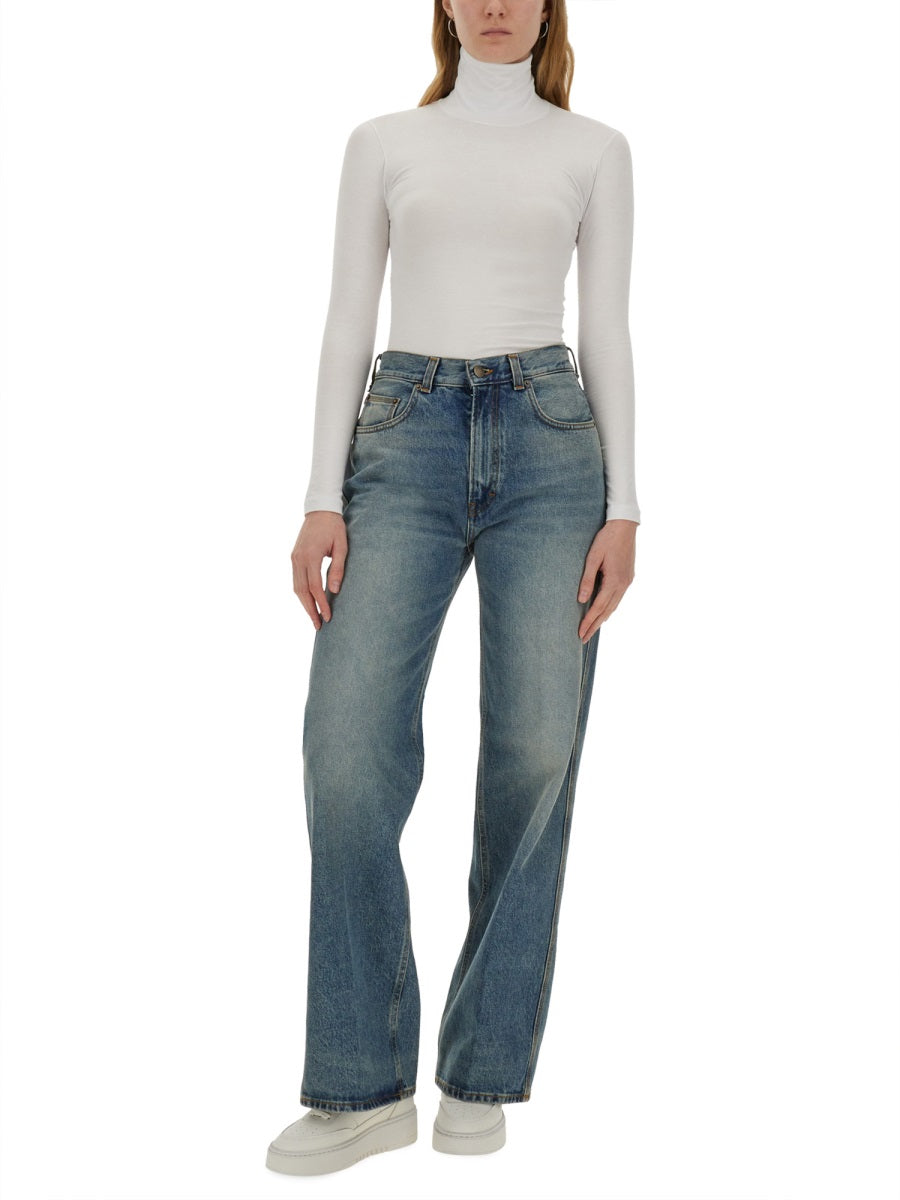 Haikure Wide Fit Cotton Jeans — Blue by Haikure