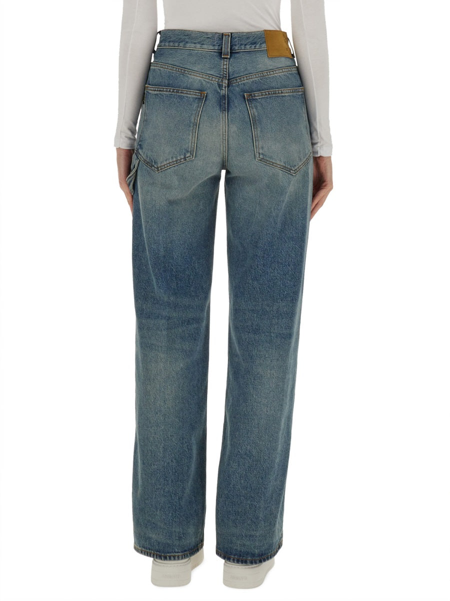 Haikure Wide Fit Cotton Jeans — Blue, view 2