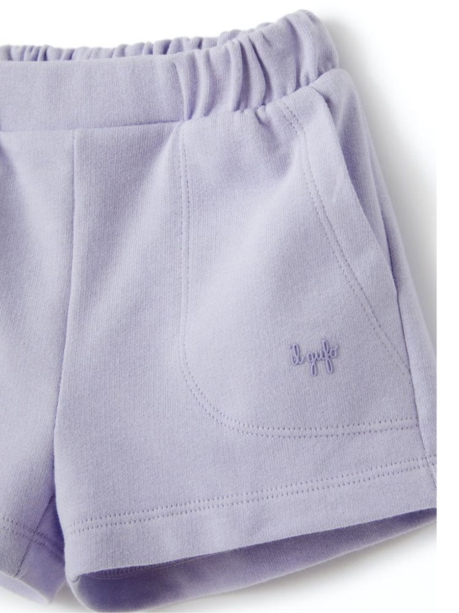 Il Gufo Cotton Shorts — Purple, view 3