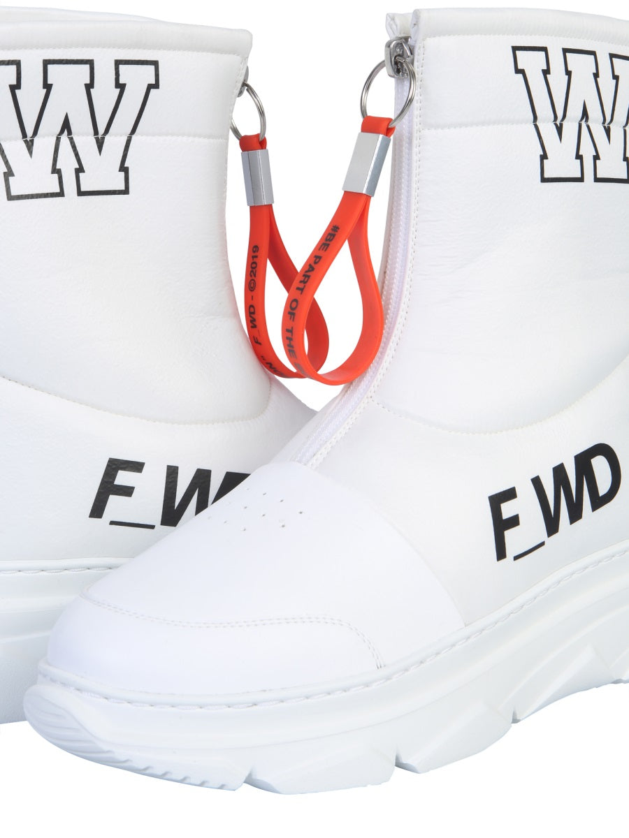 Forward Leather with Rubber Sole Boot — White, view 4