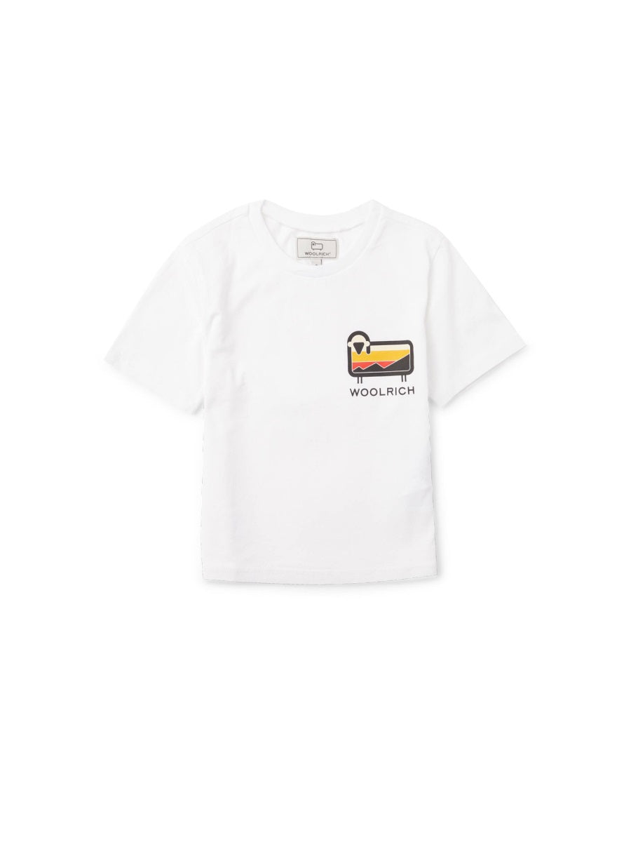 Woolrich Sheep Motif Cotton T-Shirt — White by Woolrich