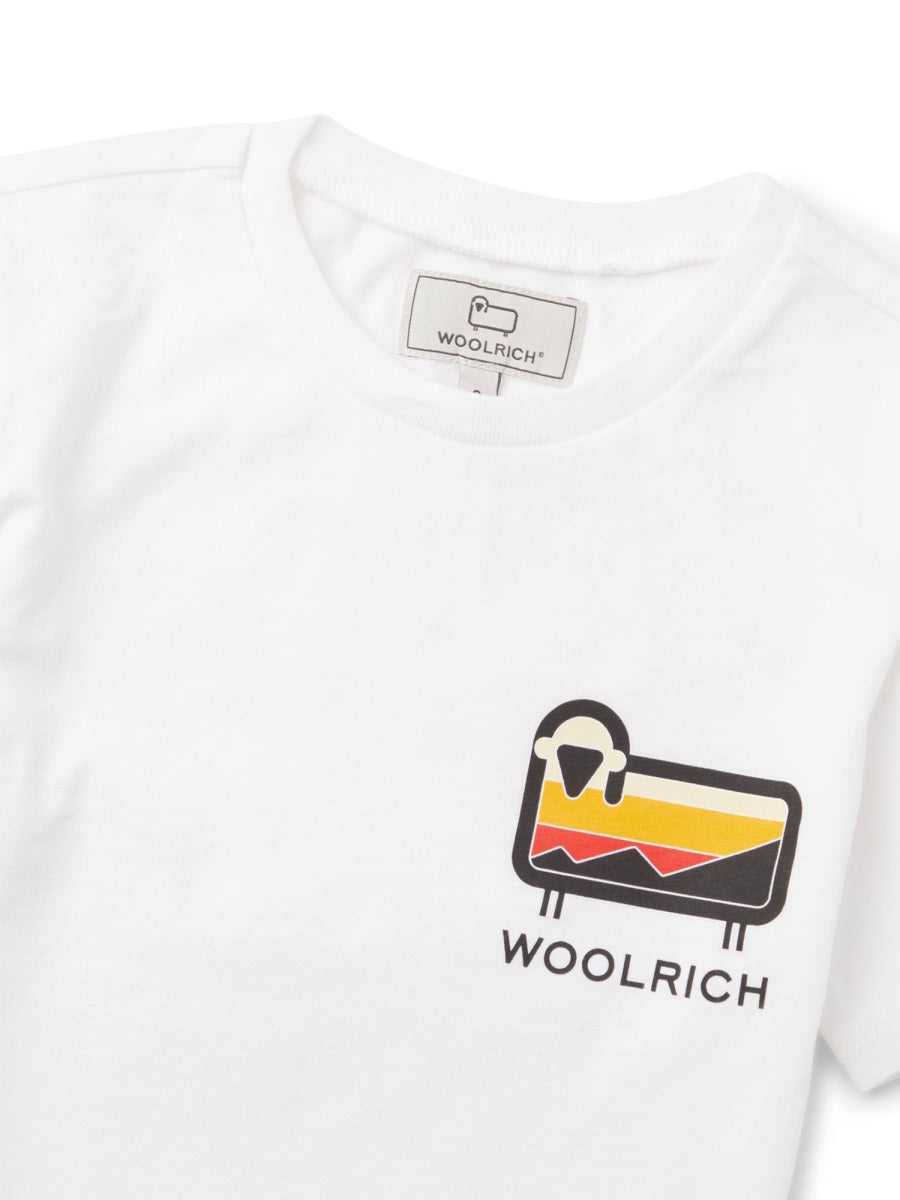 Woolrich Sheep Motif Cotton T-Shirt — White, view 2