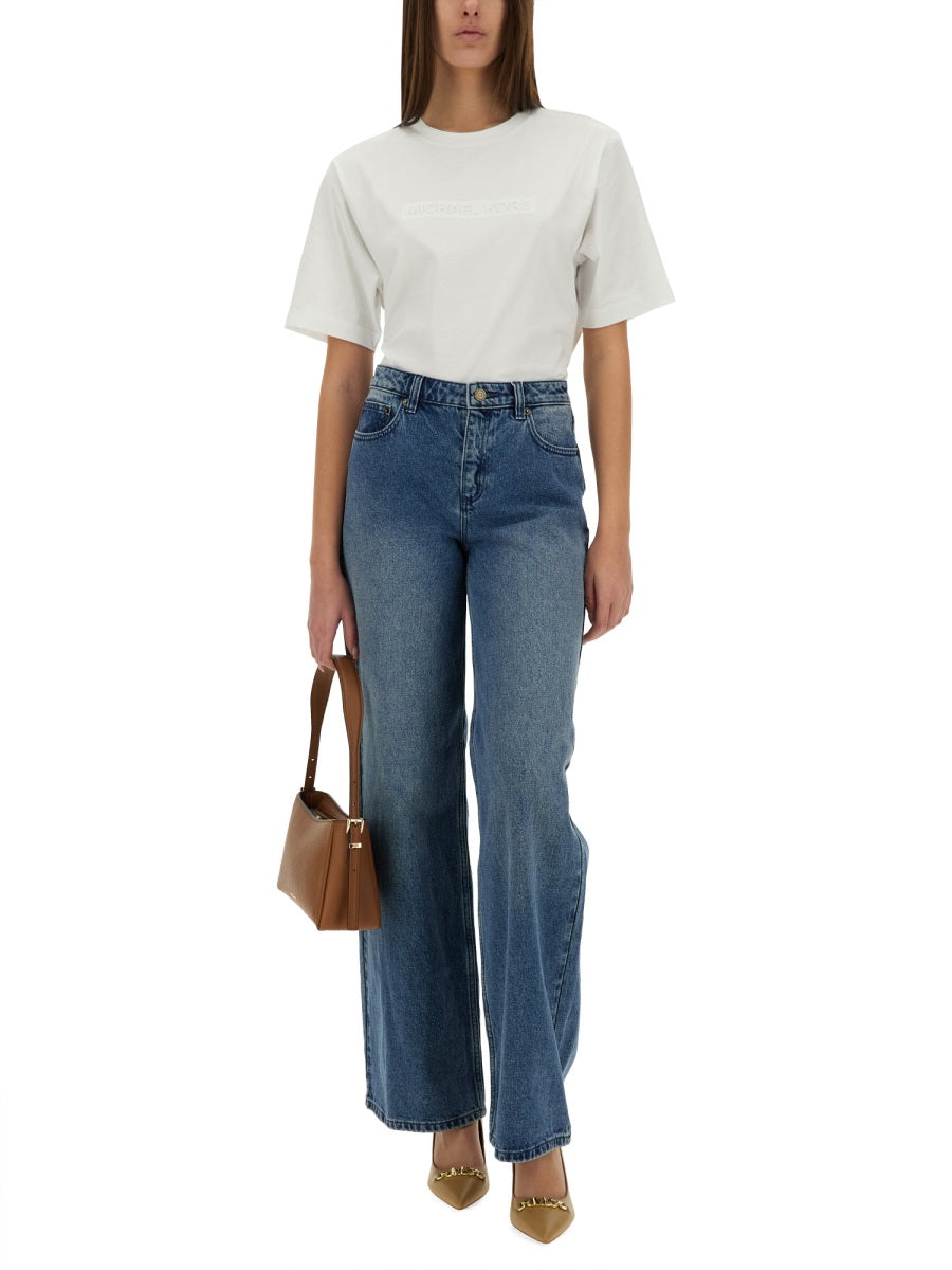 Michael Michael Kors Straight Leg Jeans — Blue, view 2