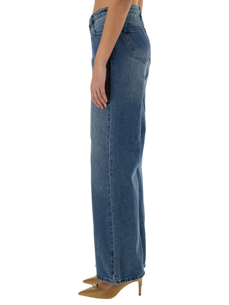 Michael Michael Kors Straight Leg Jeans — Blue, view 3