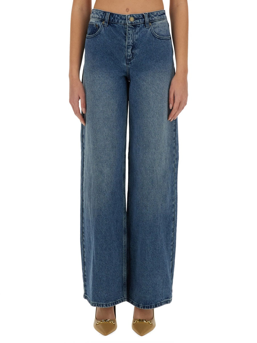 Michael Michael Kors Straight Leg Jeans — Blue, view 4