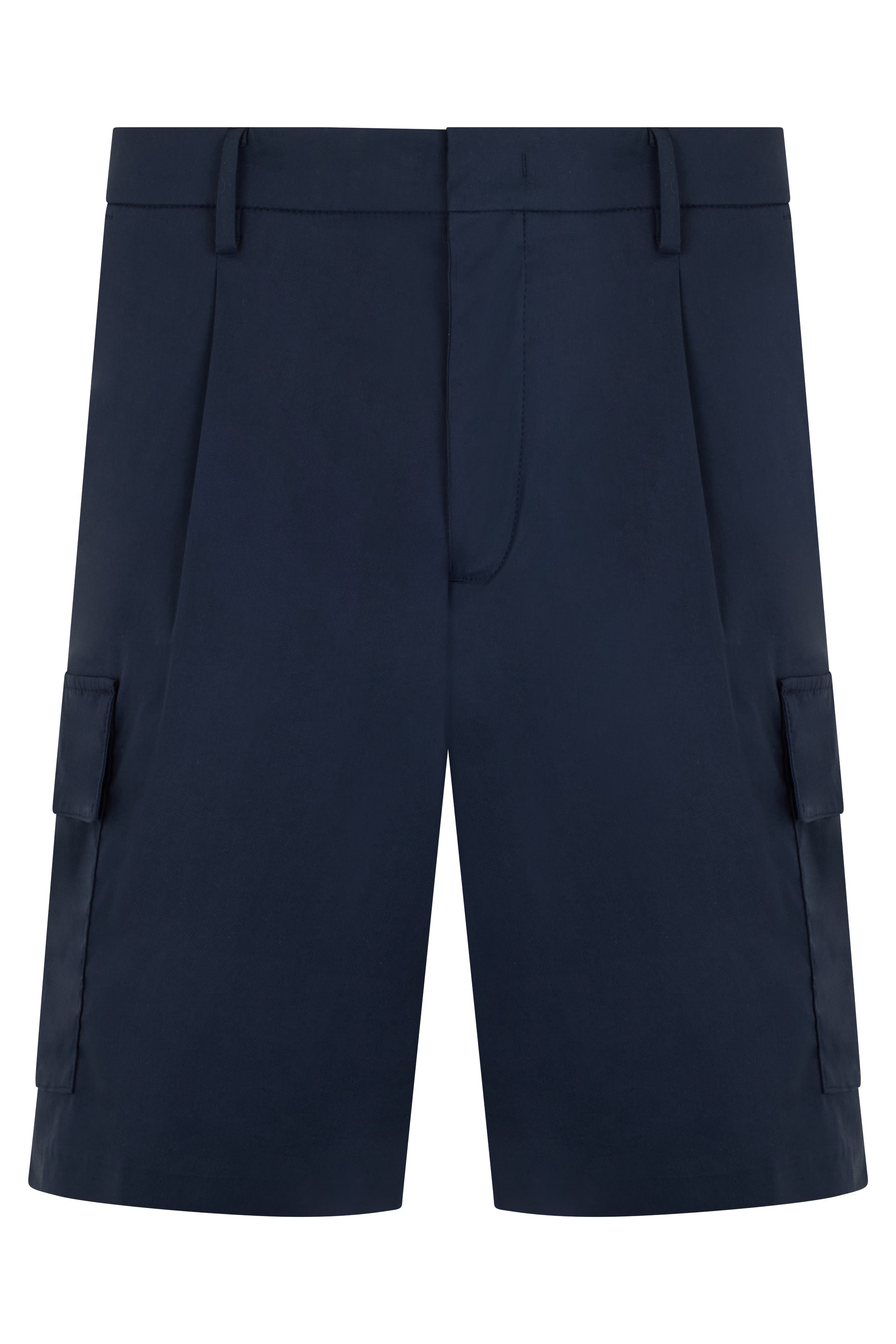 K-Way Gabardine Cotton Cargo Shorts — Blue by K-Way