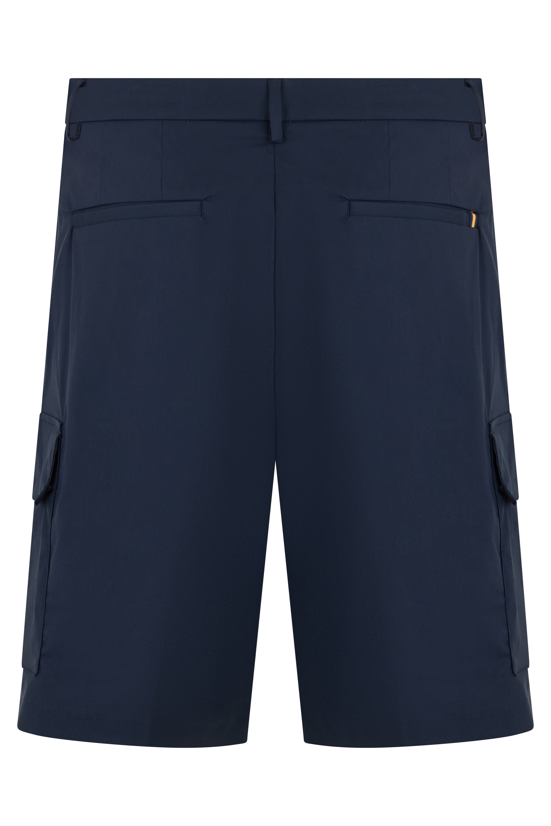 K-Way Gabardine Cotton Cargo Shorts — Blue, view 2