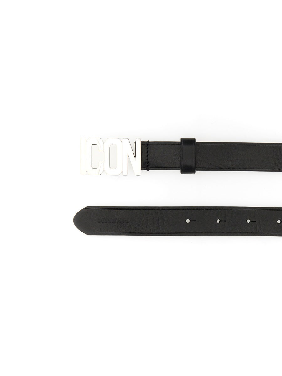 Dsquared2 Leather Belt — Black, view 2