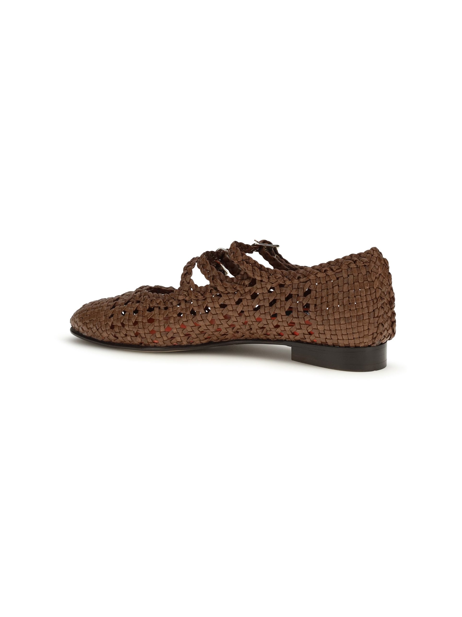 Carel Paris Woven Calf Leather Ballerina Flat — Cognac, view 3