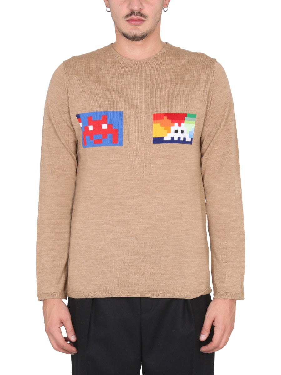 Comme Des GarçOns Shirt Wool Jersey Regular Fit Sweater — Beige by Comme Des Garcons Shirt