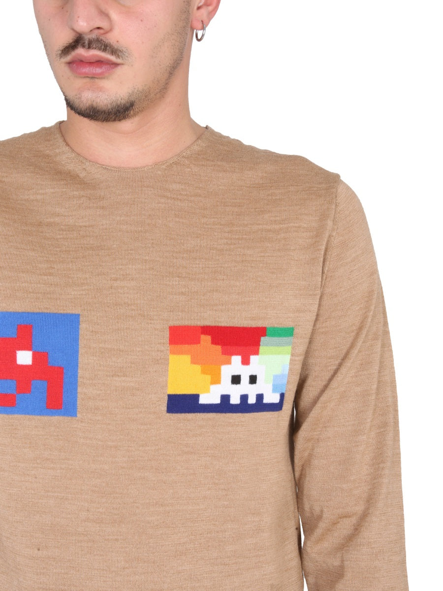 Comme Des GarçOns Shirt Wool Jersey Regular Fit Sweater — Beige, view 4