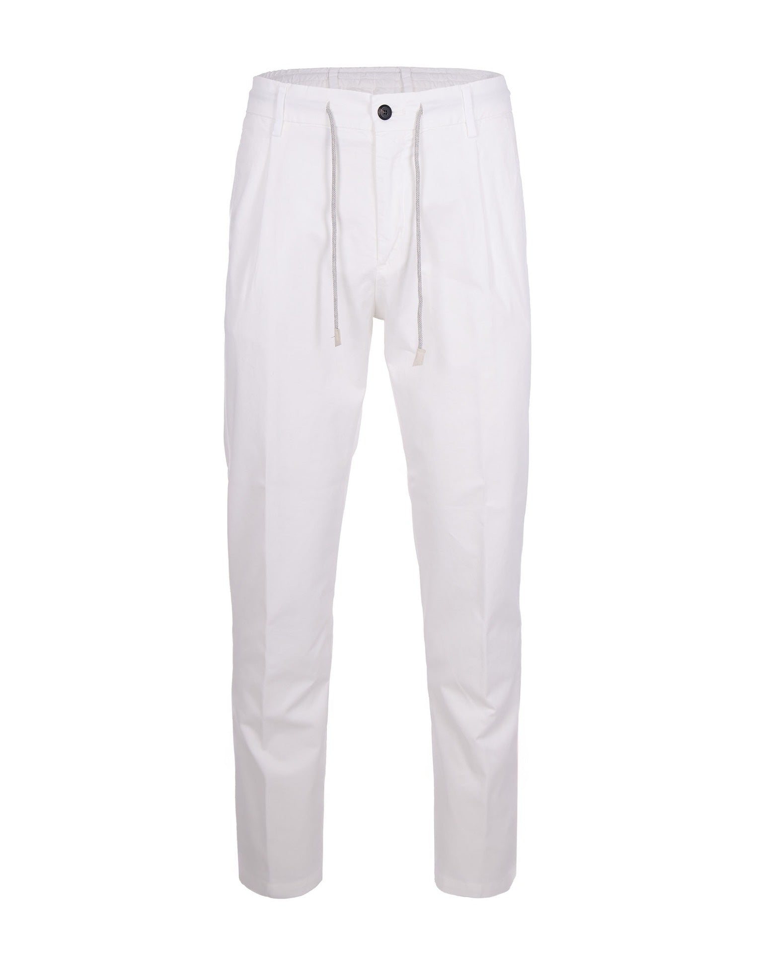 Eleventy Pin-Tuck Cotton Joggers — White by Eleventy