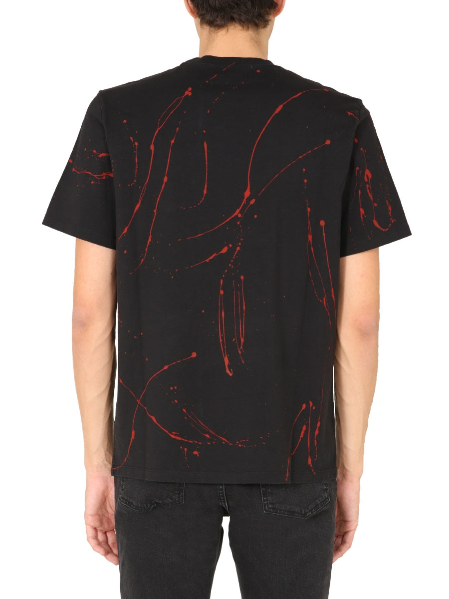 MSGM Crew Neck Cotton T-Shirt — Black, view 2